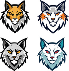 Obraz premium Lynx head mascot logo design vector