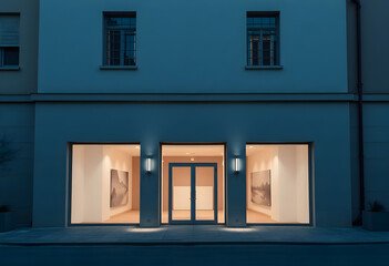 Obraz premium building with two doors and two windows