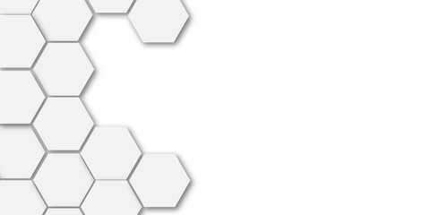 Abstract technology white geometric hexagon on transparent concept design honeycomb shape vector. 