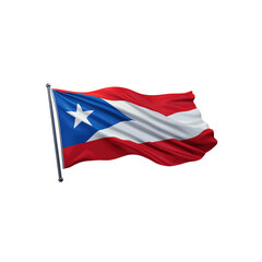 Waving Flag of Puerto Rico on a Transparent background