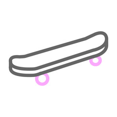 Skateboard Vector Line Lt Pink Grey Icon Design