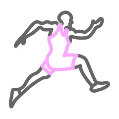 Fototapeta premium Running Vector Line Lt Pink Grey Icon Design