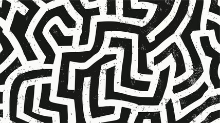 Intricate Grunge Doodle Maze Seamless Pattern Design for Creative Projects