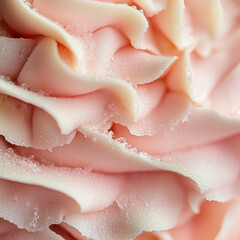 Fototapeta premium A macro shot of the delicate icing on a cupcake or layers of a pastry