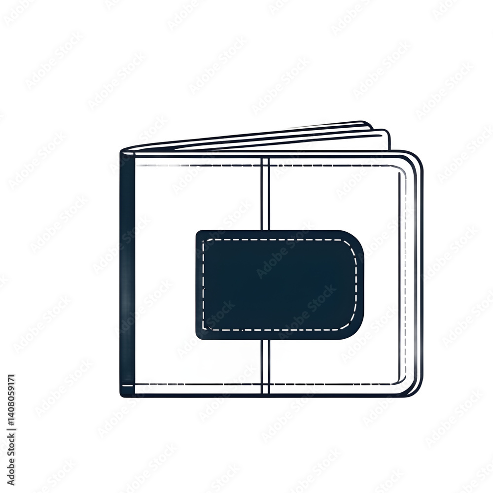 Poster Modern design icon of a wallet symbolizing finance isolated on a empty plain background
