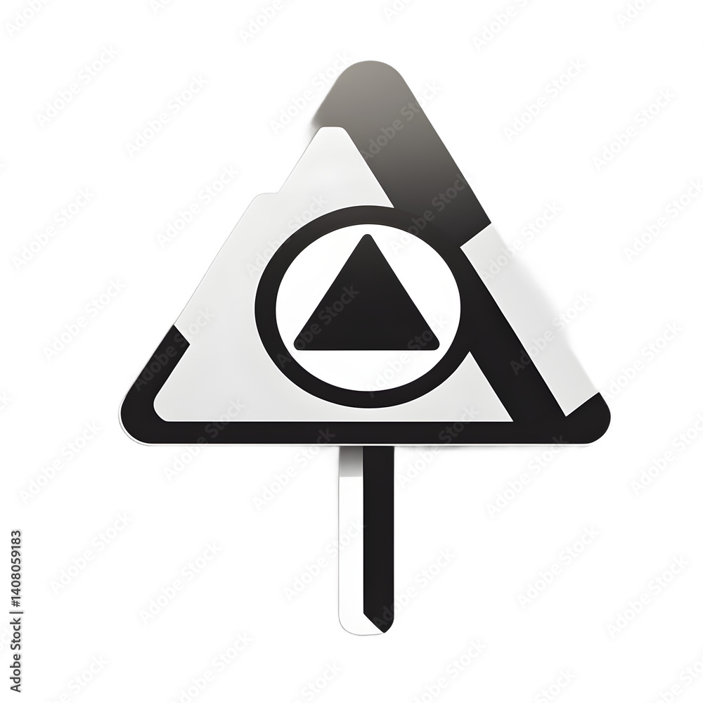 Aufkleber modern design icon of a warning sign symbolising danger isolated on a empty plain background