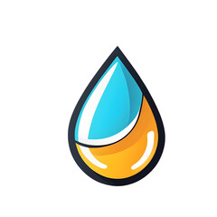 Modern design icon of a water droplet symbolizing environmental awareness isolated on a empty plain background