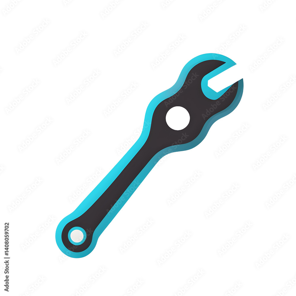 Aufkleber Modern design icon of a wrench symbolizing tools isolated on a empty plain background