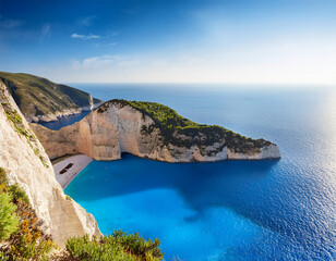 visiting card of the island of zakynthos bay navagio