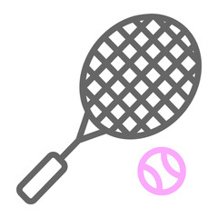 Tennis Vector Line Lt Pink Grey Icon Design