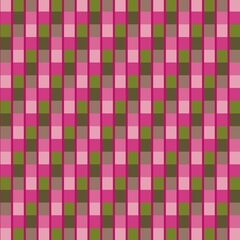 Pink tiles plaid gingham, scottish tartan texture, grid graph paper with rhombus squares pattern, picnic napkin and curtain tablecloth, vector seamless geometric checkered fabric