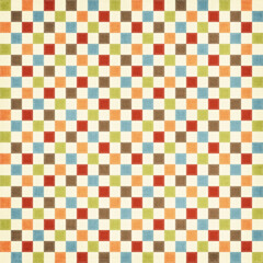 Fototapeta premium Colorful abstract checkered background with small multicolored squares and soft texture. Playful geometric pattern ideal for textiles, packaging, wallpapers, branding, and decorative design.