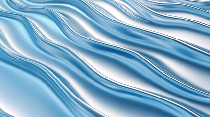 Obraz premium Cool Smooth flowing blue and silver curves, forming a dynamic abstract background with a sleek style