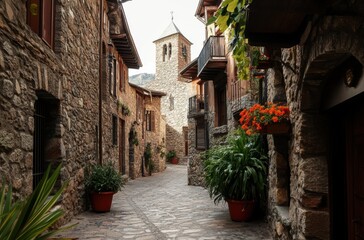 Fototapeta premium narrow street in old town
