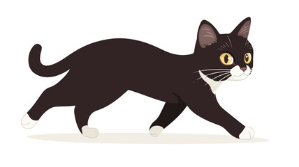 Playful Pure Breed Cat Cartoon Illustration Vector