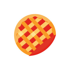 Apple Pie Slice with Lattice Crust on Transparent Background  