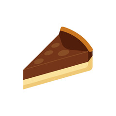 Chocolate Silk Pie Slice on Transparent Background  