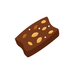 Chocolate Bark with Mixed Nuts on Transparent Background  