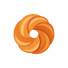 Twisted Cruller Donut on Transparent Background  