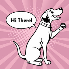 Dog Sitting with One Paw Raised