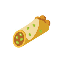 Italian Cannoli with Pistachios on Transparent Background  