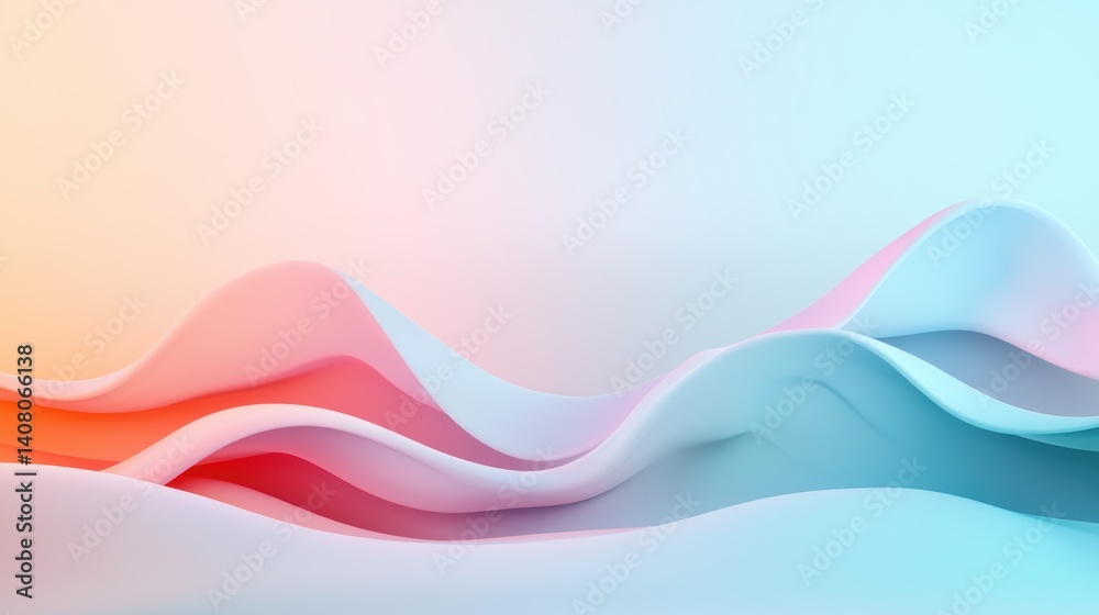 Poster smooth dreamy pastel gradient creating a soft and elegant abstract effect.