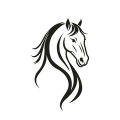 Horse head. silhouette for calendar for 2026 year of the horse. vector illustration isolated on white background