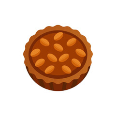 Pecan Pie with Whole Nuts on Transparent Background  