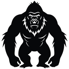 Vector illustration of a dark gorilla
