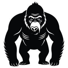 Vector illustration of a dark gorilla