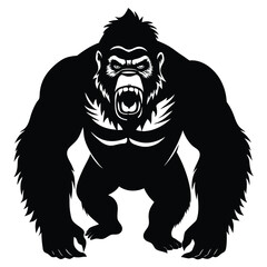 Vector illustration of a dark gorilla