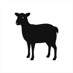  Standing Sheep Silhouette Minimalist Vector Illustration