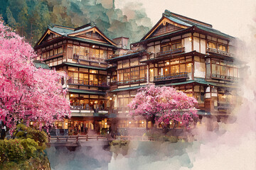 Cyberpunk metropolis with floating neon holograms, rain-soaked streets, flying cars reflecting purple skylight