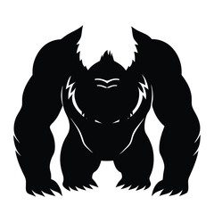 Vector illustration of a dark gorilla