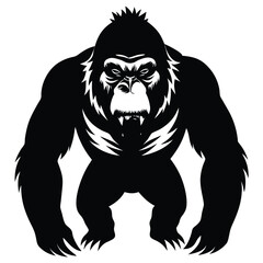 Vector illustration of a dark gorilla