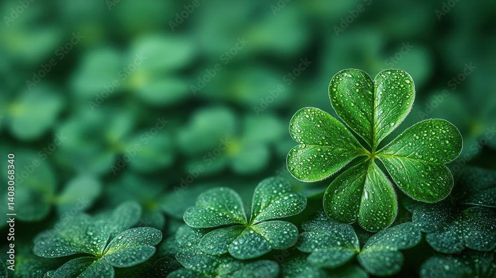 Poster st patrick s day background featuring a shamrock on a green backdrop concept of luck,st patrick s da