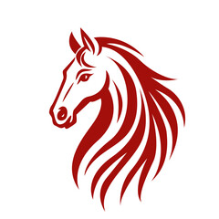 Horse head. silhouette for calendar for 2026 year of the horse. vector illustration isolated on white background