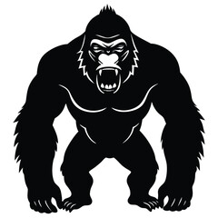Vector illustration of a dark gorilla