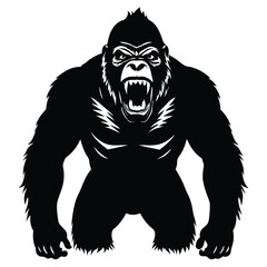 Vector illustration of a dark gorilla