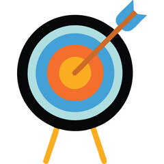 Bullseye target with arrow hitting the center, representing accuracy and success.