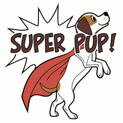 Puppy Wearing a Cape Like a Superhero