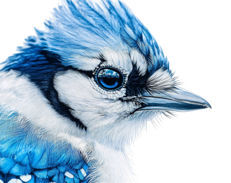 Blue Jay for Bird and Wildlife Decor - Isolated on White Background