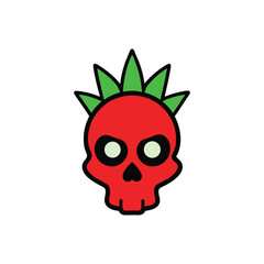 funny skull with red hair