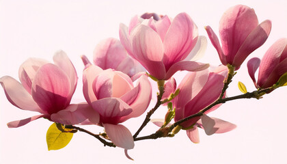 Fototapeta premium pink spring magnolia flowers branch