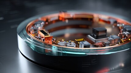 Circular microchip module with translucent housing