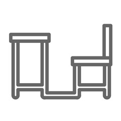 Fototapeta premium Classroom Bench Vector Line Lt Pink Grey Icon Design