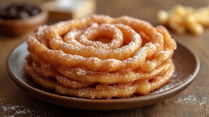 sugar coated funnel cake isolated on transparent or white background,stock image