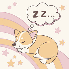 Sleeping Dog with a Zzz Comic Bubble