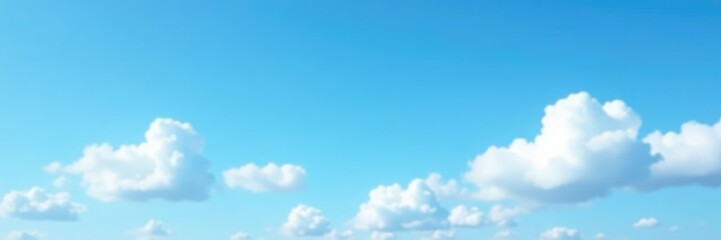 Obraz premium Light clouds scattered across a clear blue sky, open, clear