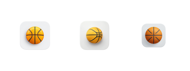 Colorful basketballs set against a transparent background perfect for sports design and promotional materials